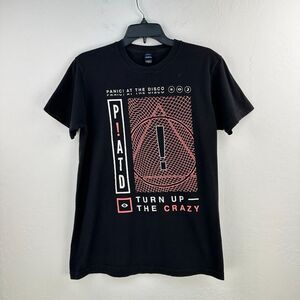 Tultex T-shirt Panic At The‎ Disco M Black Red Turn Up The Crazy Tee